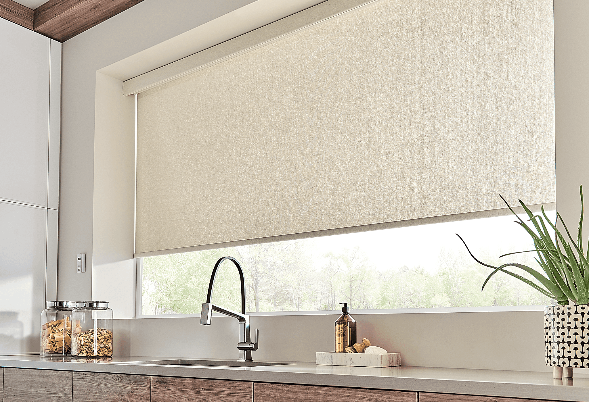 Cream Solar Shades Sink
