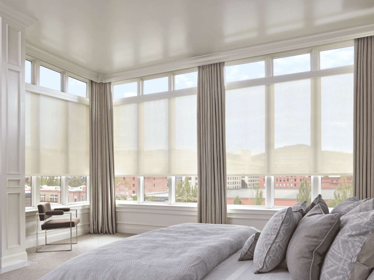 Solar Shades With Drapes