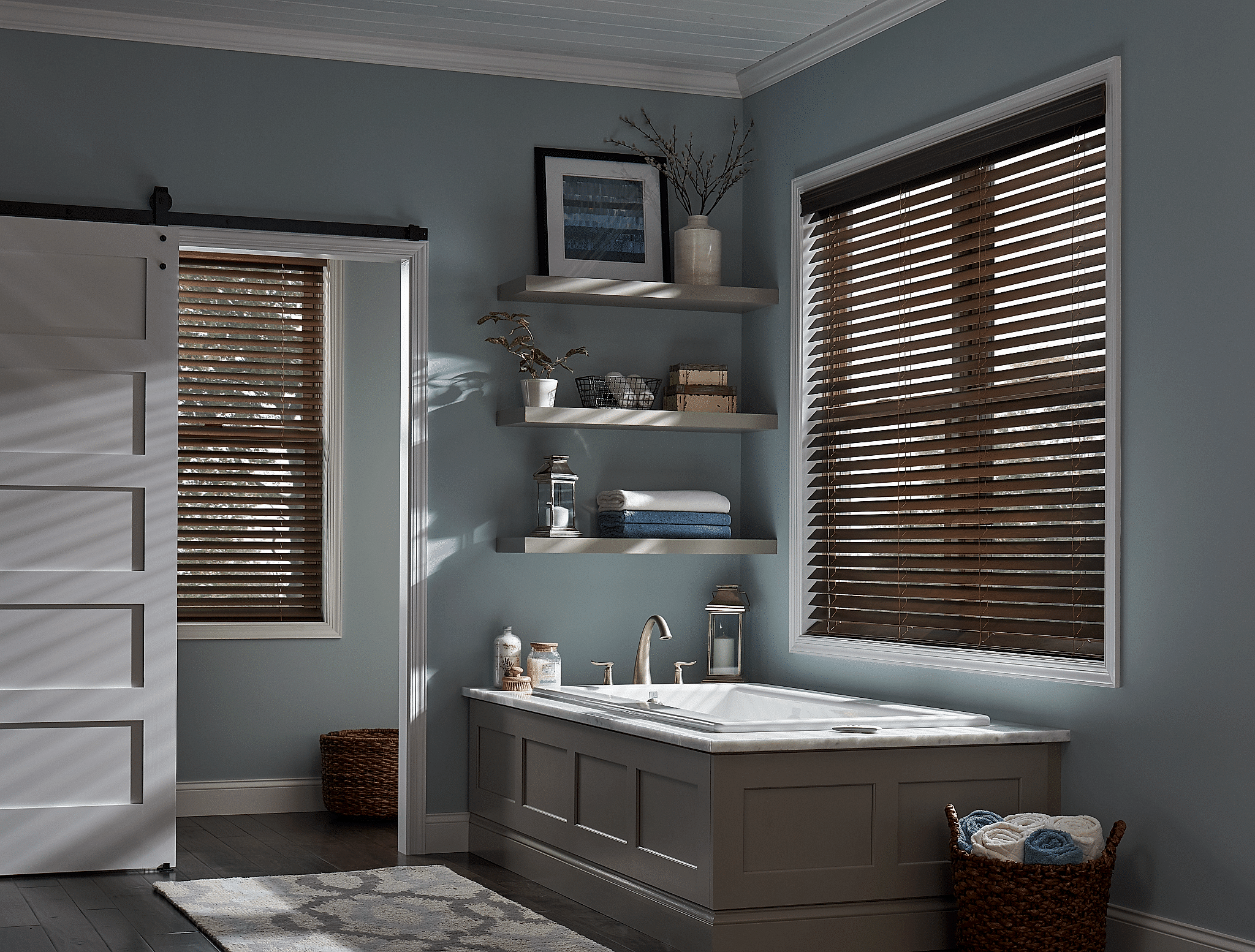 Wood Blinds Bathroom