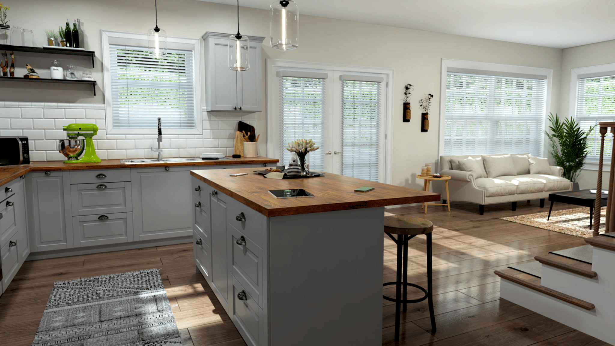 Wood Blinds Kitchen